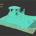 Yellow Tracked Bulldozer Working On Muddy Construction Site With Front Blade