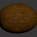 Fresh Ripe Papaya With Orange Striped Skin And Oval Shape On Gray Background