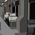 Modern Black Tram With Streamlined Design Large Windows And Sleek Exterior 3d model