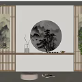 New Chinese-style partition porch partition 3d model
