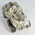 Wheeled Military Tank With Camouflage Paint SMC 428 Number Top Mounted Armament And LED Lights