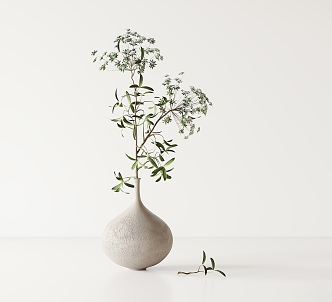 Quiet Vase Flower Art 3d model