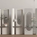 Modern Minimalist Room Dividers With Glass Panels Shelves And Plants