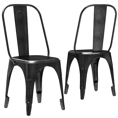 Stylish Black Metal Leisure Chairs with Modern Design and Sturdy Structure 3d model