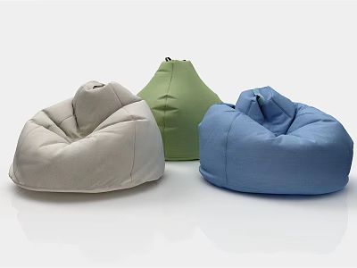 Bean Bag Chairs in Neutral Green and Blue Modern Design for Living Room 3d model