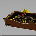 Casino Game Table With Red Dice Yellow Chips Wine Glass And Numbered Layout