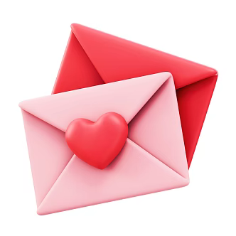 Modern Love Letters Valentine's Day Ornaments Valentine's Day Cartoon Letters 3d model