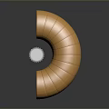Golden Spiral Curved Metallic Duct Featuring Silver Center And Shiny Surface