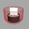 Transparent Glass Candle Lamp With Burning Flame And Vertical Stripes Design