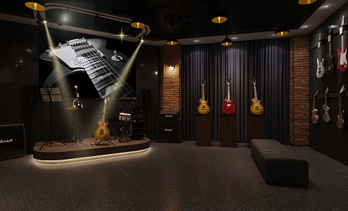 Industrial LOFT Guitar Shop Guitar Shop 3d model