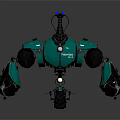 Green Mechanical Robot With Dinosaur Like Biomechanical Creature Design And Claws