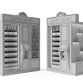 Yellow Auto Mart Vending Machines With Glass Doors And Interior Product Displays