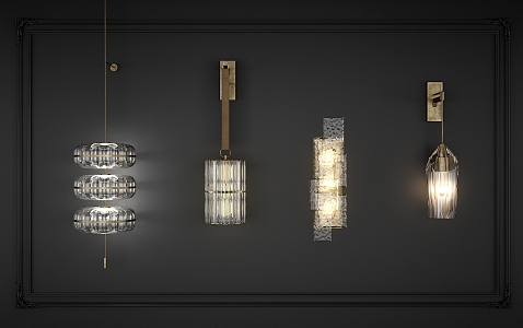 Wall lamp combination 3d model