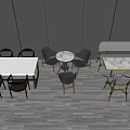 Outdoor Table And Chair Combinations With White Tabletop Black Brown Chairs On Wooden Floor
