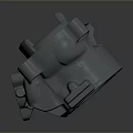 Gray Industrial Mechanical Part With Multiple Holes And Connection Structure 3d model