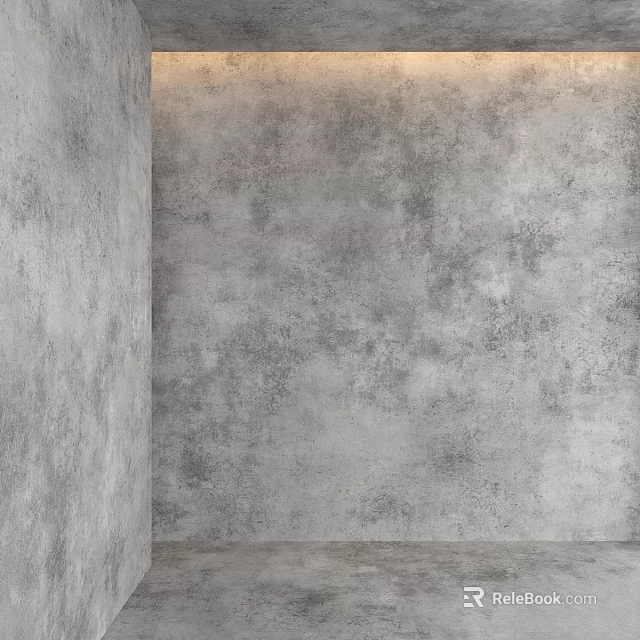 Gray Concrete Wall Component With Textured Surface And Modern Architectural Design 3d model