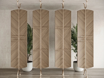 Decorative screen partition model