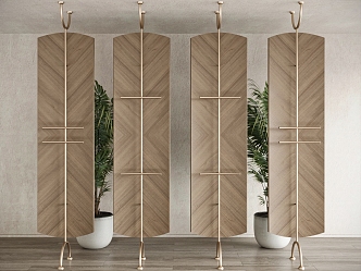 Decorative screen partition 3d model