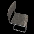 Modern Office Chair With Metal Frame And Wooden Seat Backrest Design