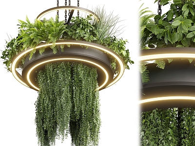 Modern chandelier vine green plant chandelier 3d model