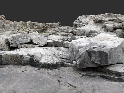 Natural Micro Terrain With Irregular Rock Piles And Textured Stone Surfaces 3d model