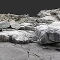 Natural Micro Terrain With Irregular Rock Piles And Textured Stone Surfaces