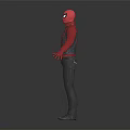 Spider Man Character In Red And Black Hoodie Standing With Arms Outstretched