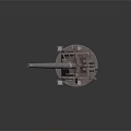 Antique Cannon With Long Barrel Mechanical Structure And Metal Base Design