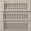 Elegant Stone Railings With Classic Design Ornate Balusters And Textured Surface 3d model
