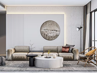 Modern sofa coffee table combination 3d model