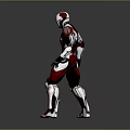 Red and White Armored Humanoid Character in Mechanical Sci Fi Suit