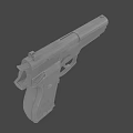 Black Semi Automatic Pistol With Textured Grip And Metallic Finish Design