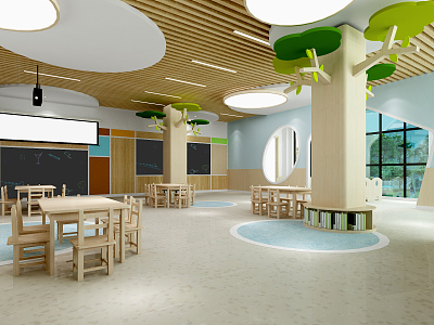 Modern Kindergarten Classroom 3d model