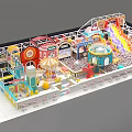 Vibrant Indoor Playground Layout With Colorful Slides Carousel Game Zones And Seating Areas