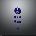 Blue Wind Chime With Circular Top Piece And Hanging Small Blue Circles