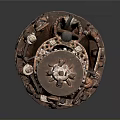 Reddish Brown Handcrafted Decorative Piece With Intricate Carved Patterns And Hollowed Design