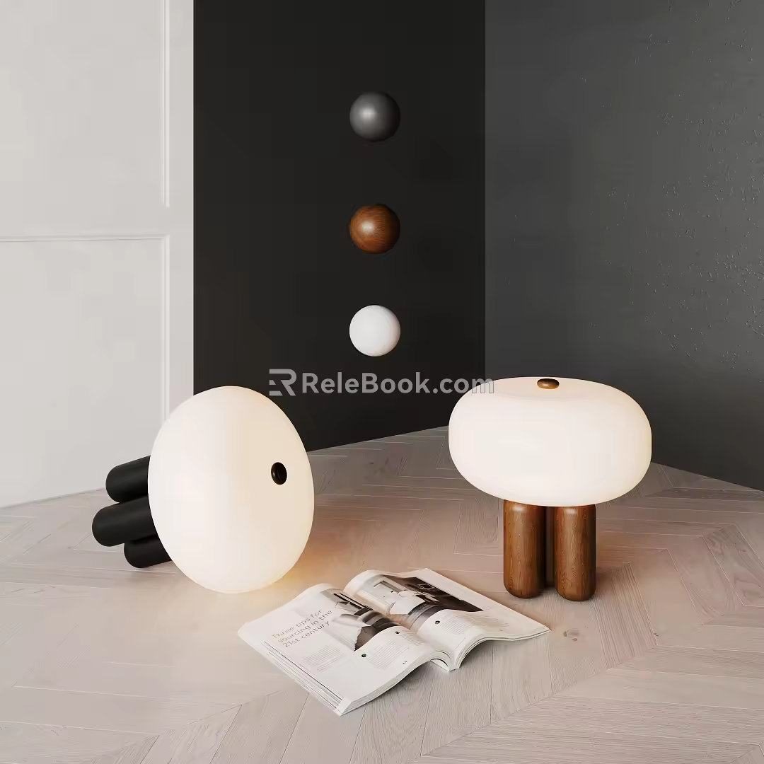 Qui Table Lamp Log Glass Spherical 3d model