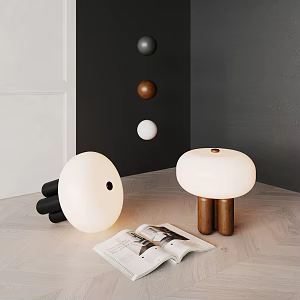 Qui Table Lamp Log Glass Spherical 3d model