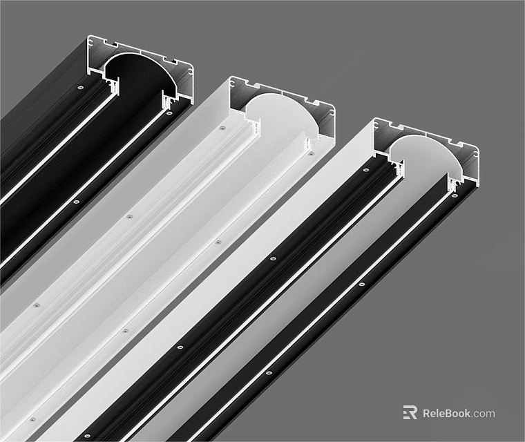 Modern Black And White Wardrobe Door Frames With Sleek Design And Structural Details 3d model