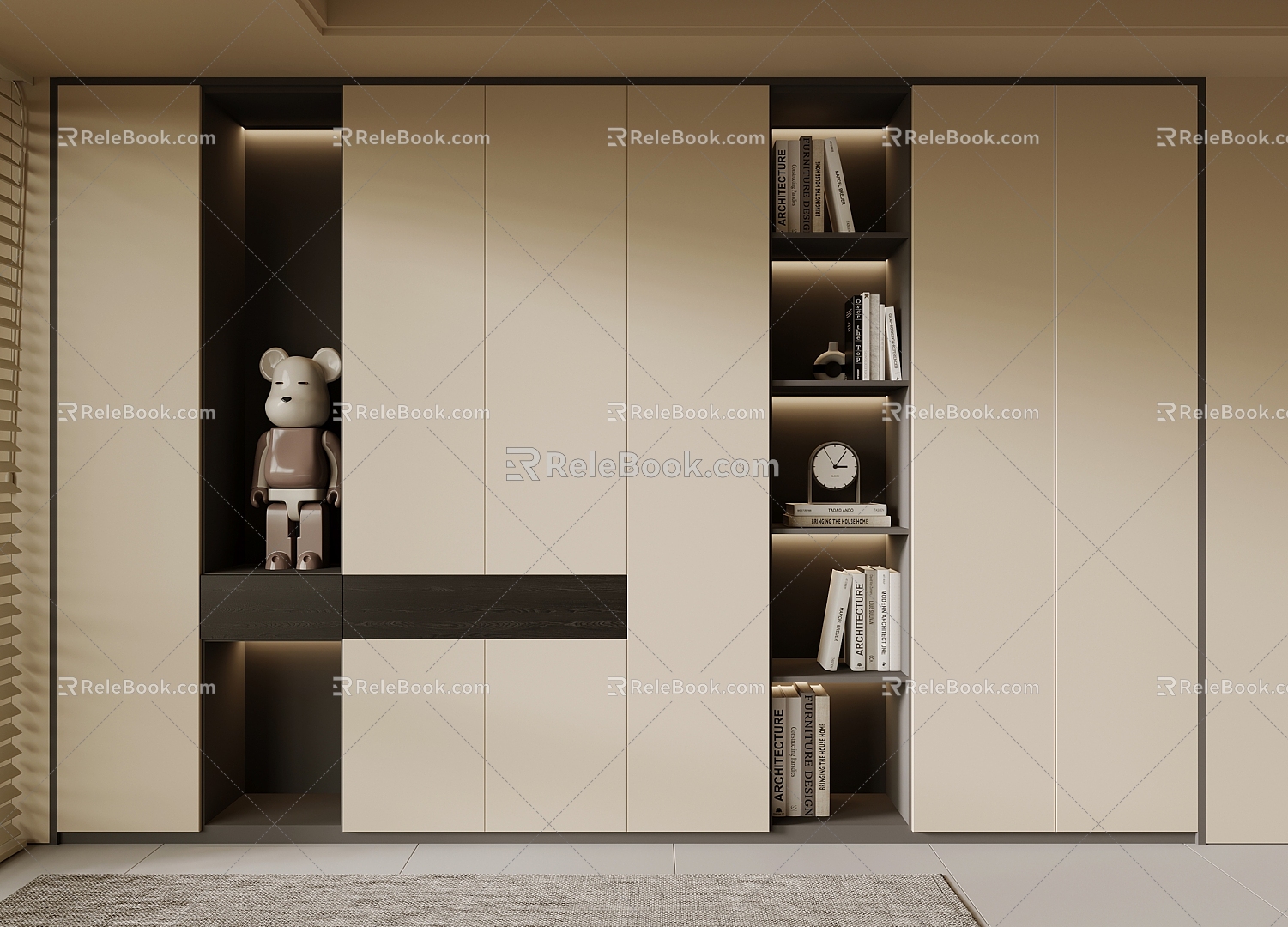 Quiet wind bookcase 3d model