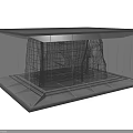 Wire Mesh Structural Components Inside Transparent Cube Modern Design