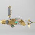 Steampunk Mechanical Device With Brass Wheels Gears Pipes And Engine Components 3d model