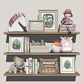 Nordic Ornaments Combination Children's Bookshelf Toy Ornaments Combination 3d model