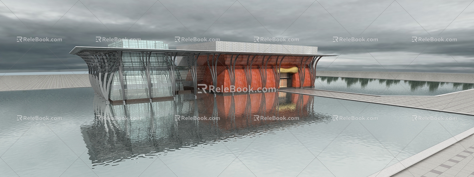 modern architectural residence 3d model