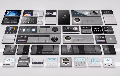 Modern intelligent switch panel intelligent panel visual panel function panel intelligent operation panel indoor wall function panel 3d model