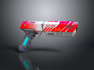 Red Silver Door Arch With Astro Branding Blue Accent Lights And Gray Details 3d model