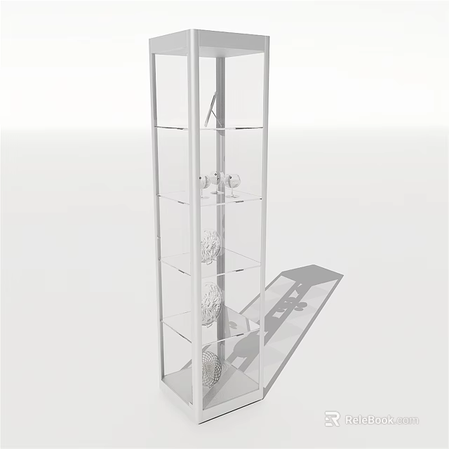 Transparent Glass Display Shelf with Multiple Layers for Crystal Ornaments 3d model 