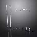Scene Construction Components With Metal Poles Lighting Fixtures And Connectors