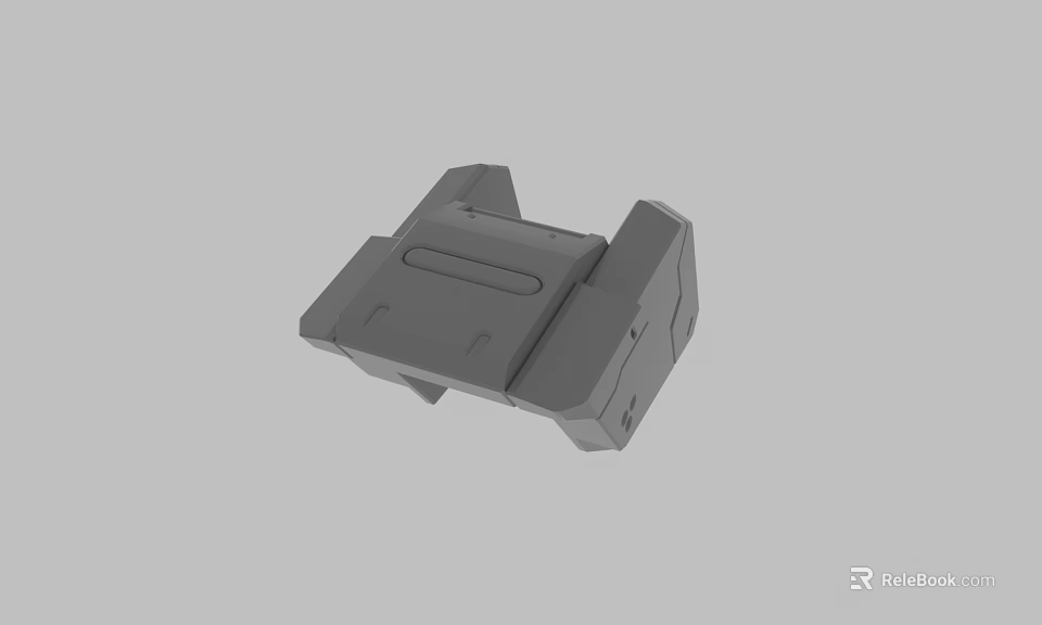 Gray Mechanical Plastic Component With Structural Design And 3D Model Features 3d model