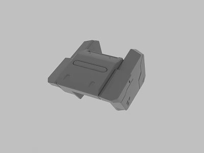Gray Mechanical Plastic Component With Structural Design And 3D Model Features 3d model